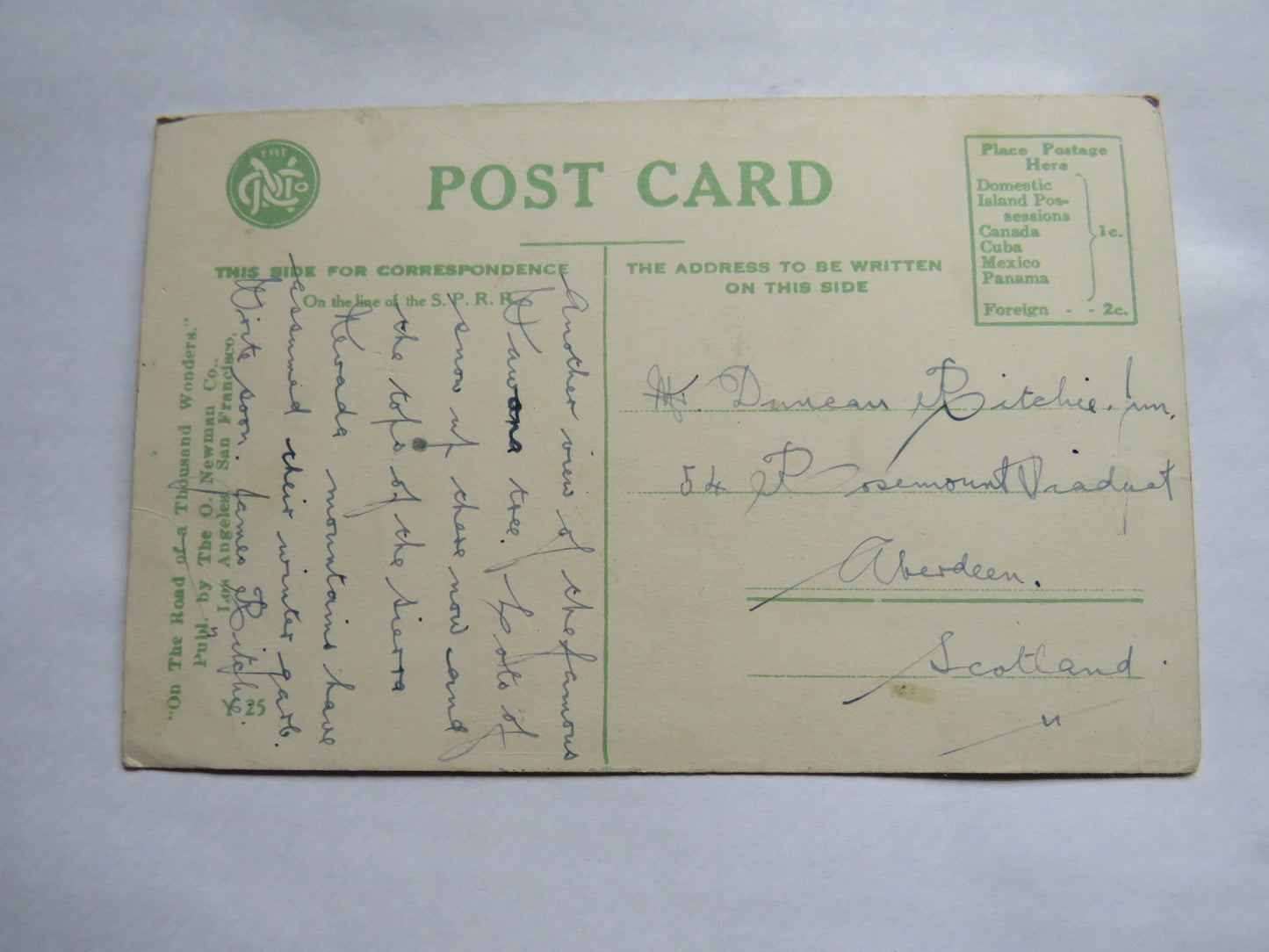 Vintage Postcard of Big Tree "Wawona" Diameter 28 ft