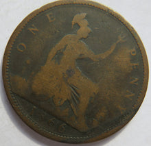 Load image into Gallery viewer, 1866 Queen Victoria Bun Head One Penny Coin Great Britain
