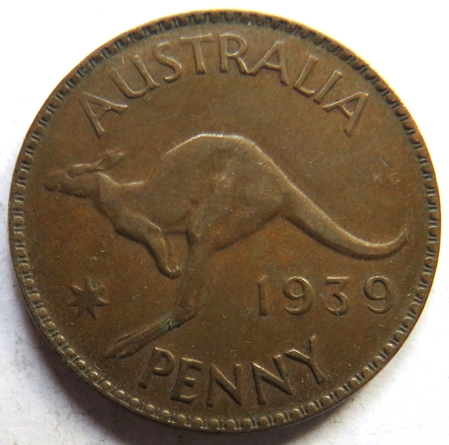 1939 King George VI Australia One Penny Coin