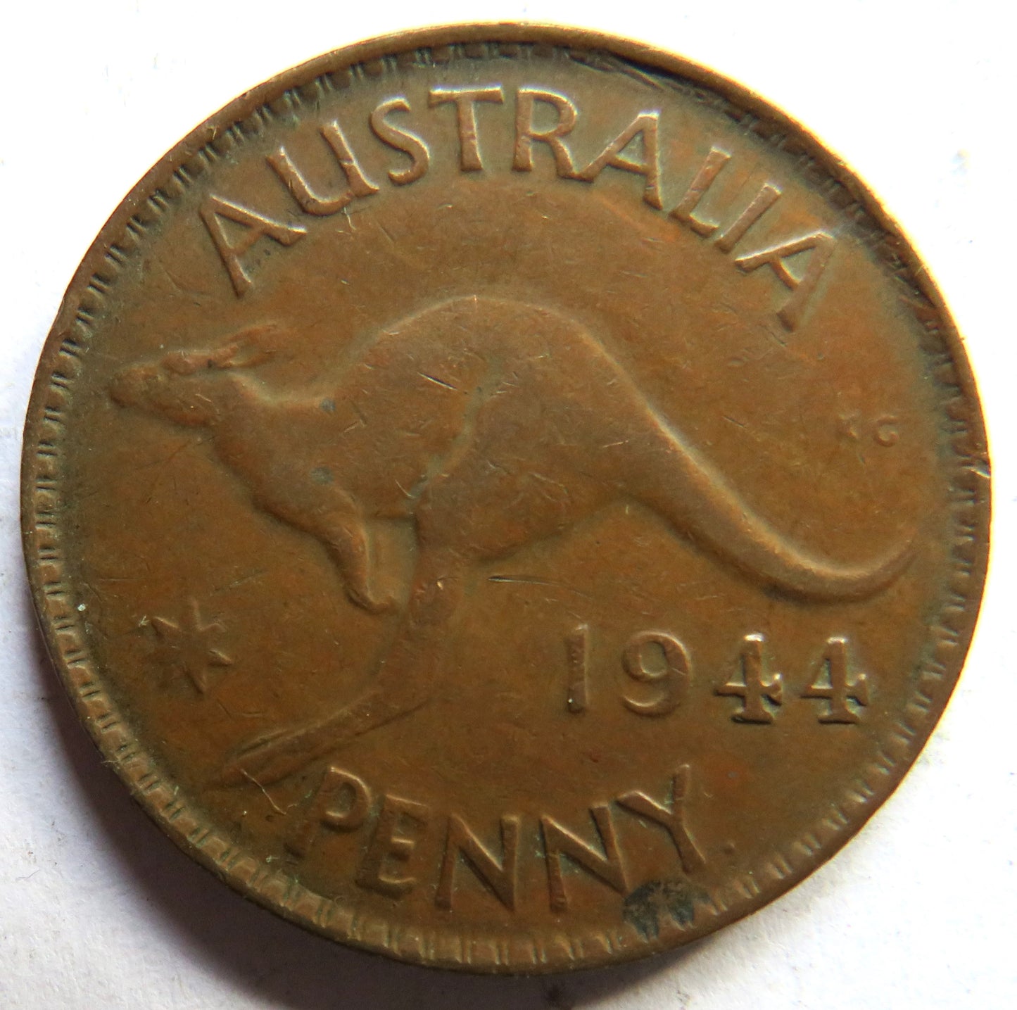 1944 King George VI Australia One Penny Coin