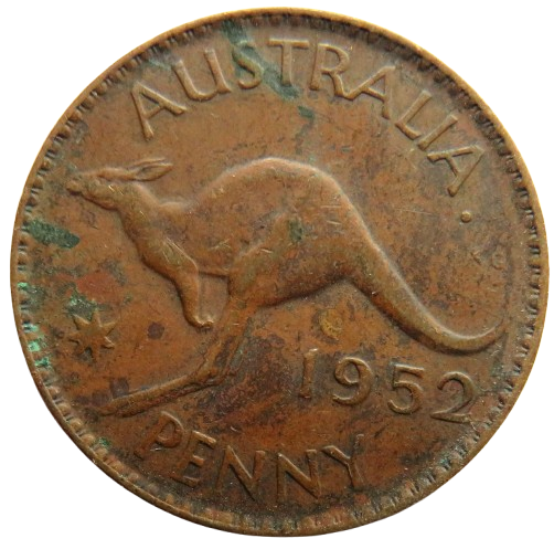 1952 King George VI Australia One Penny Coin