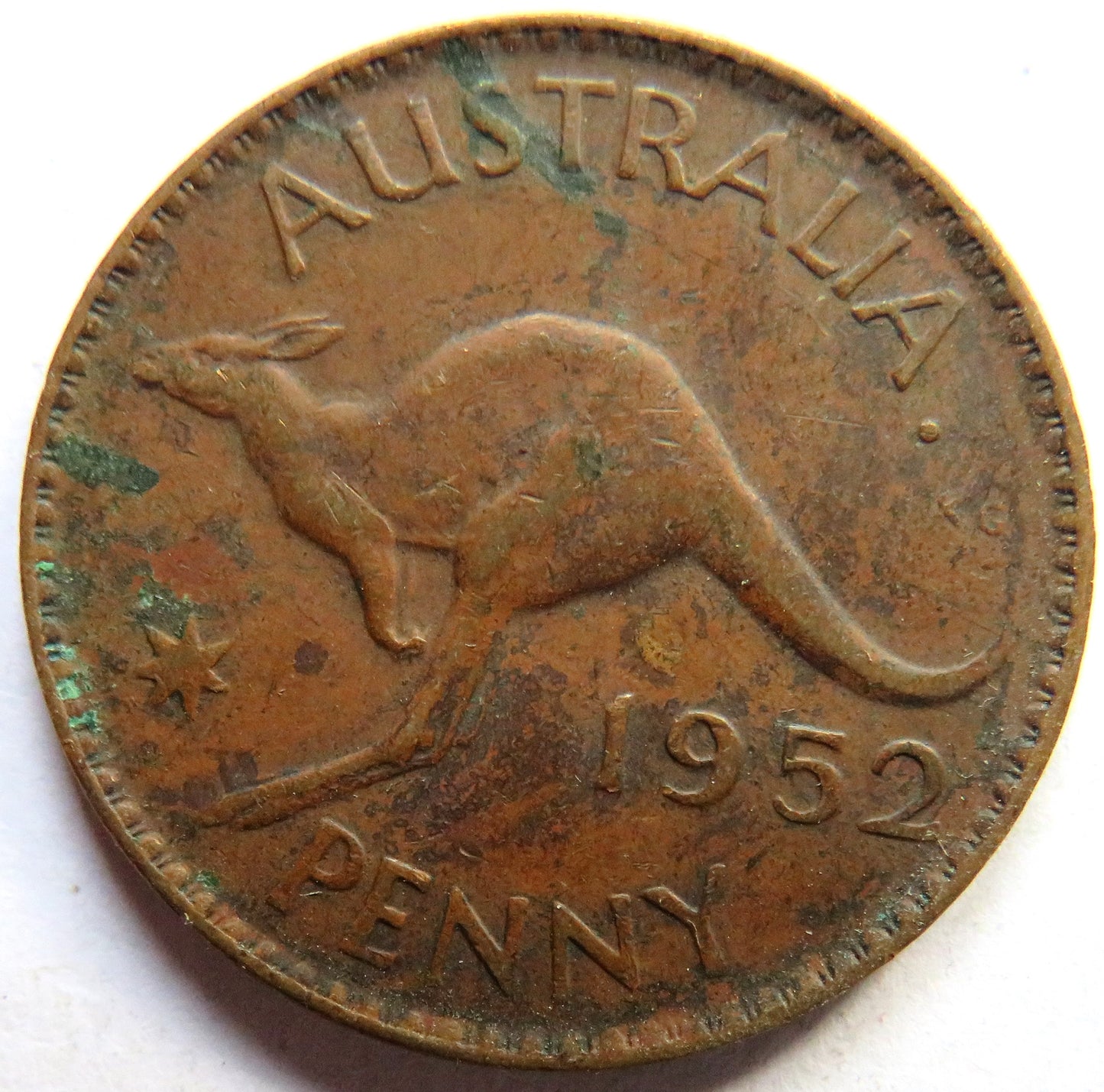 1952 King George VI Australia One Penny Coin