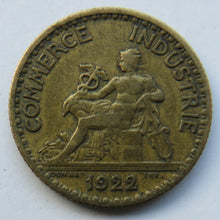 Load image into Gallery viewer, 1922 France One Franc Coin
