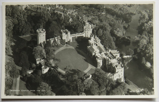 Vintage Postcard of Warwick Castle From The Air, Walter Scott