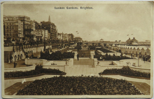 Vintage Postcard of Sunken Gardens, Brighton 1942