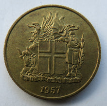 Load image into Gallery viewer, 1957 Iceland One Krona Coin
