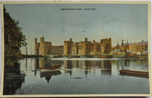 Vintage Postcard of Caernarvon Castle 1950