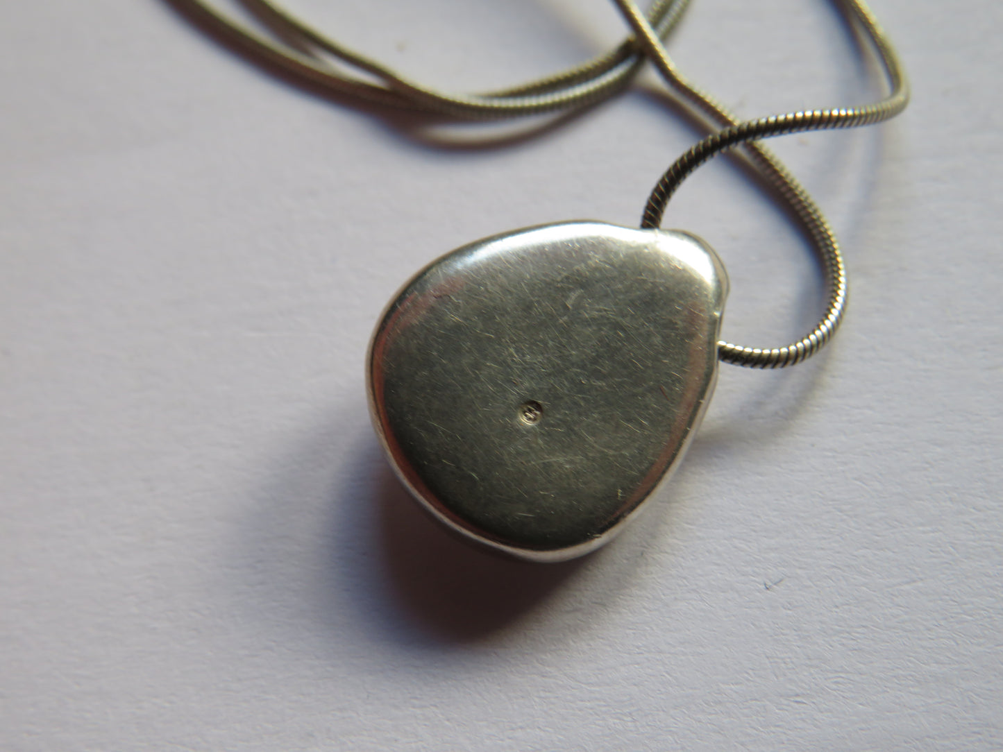 Stylish Ladies Sterling Silver Necklace & Purple Stone Pendant