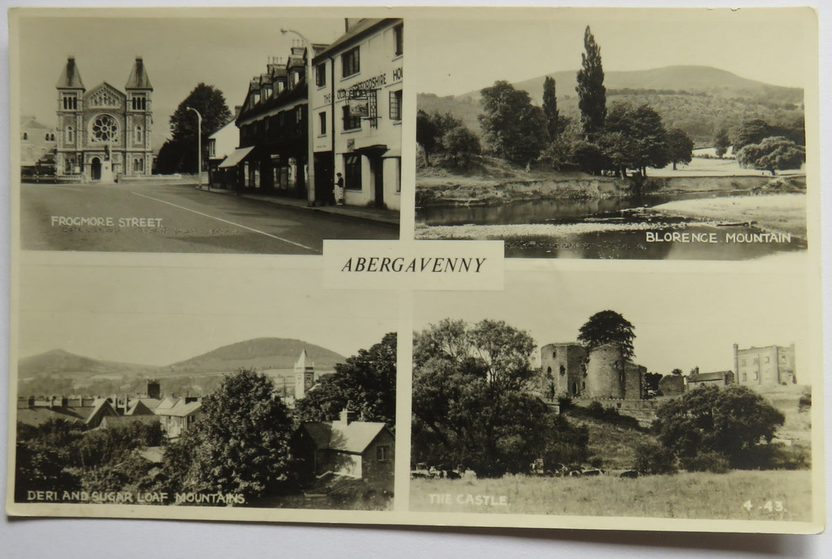 Vintage Multiview Postcard of Abergavenny including Frogmore Street, Judges Ltd