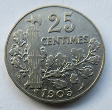 Load image into Gallery viewer, 1905 France 25 Centimes Coin
