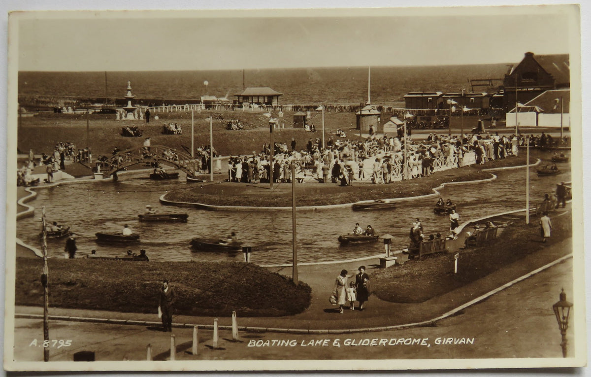 Vintage Postcard of Boating Lane E, Gliderdrome, Girvan, Valentine's Series