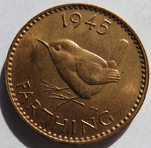 Load image into Gallery viewer, 1945 King George VI Farthing Coin In High Grade - Great Britain
