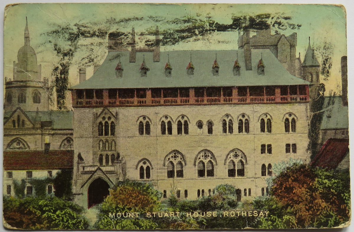Vintage Postcard of Mount Stuart House, Rothesay
