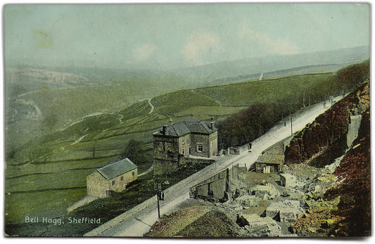 Vintage Postcard of Bell Hagg, Sheffield, J. W. Series, Sheffield