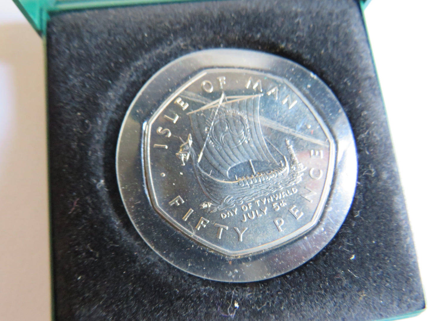 1979 Isle of Man 50p Fifty Pence Coin Viking Longboat
