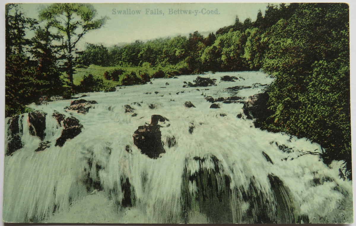 Vintage Postcard of Swallow Falls, Bettws-y-Coed, Pelham Series