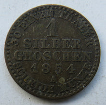 Load image into Gallery viewer, 1854-A German States Prussia One Silber Groschen Coin
