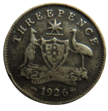 Load image into Gallery viewer, 1926 King George V Australia Silver Threepence Coin
