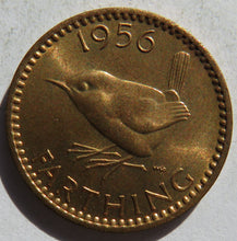 Load image into Gallery viewer, 1956 Queen Elizabeth II Farthing Coin In High Grade - Great Britain
