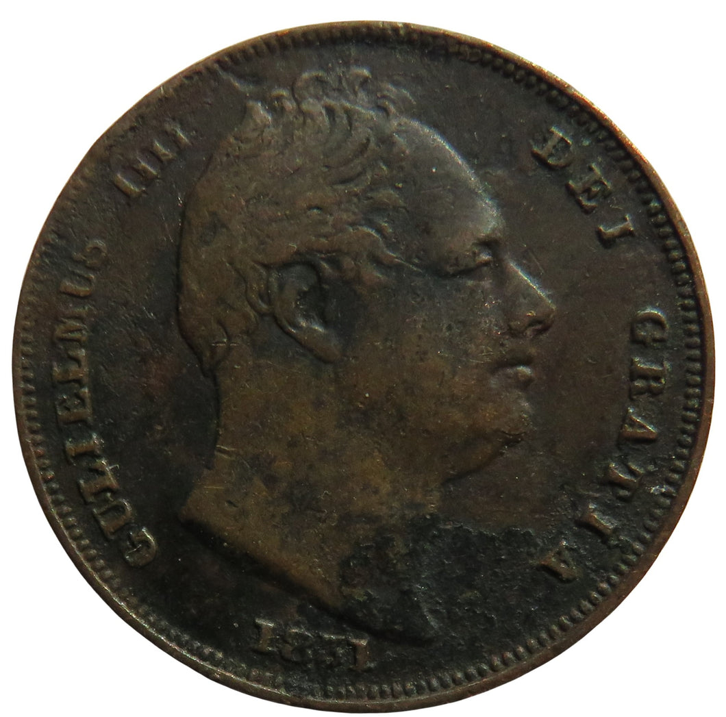 1831 King William IV Farthing Coin - Great Britain