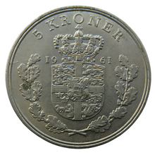 Load image into Gallery viewer, 1961 Denmark 5 Kroner Coin
