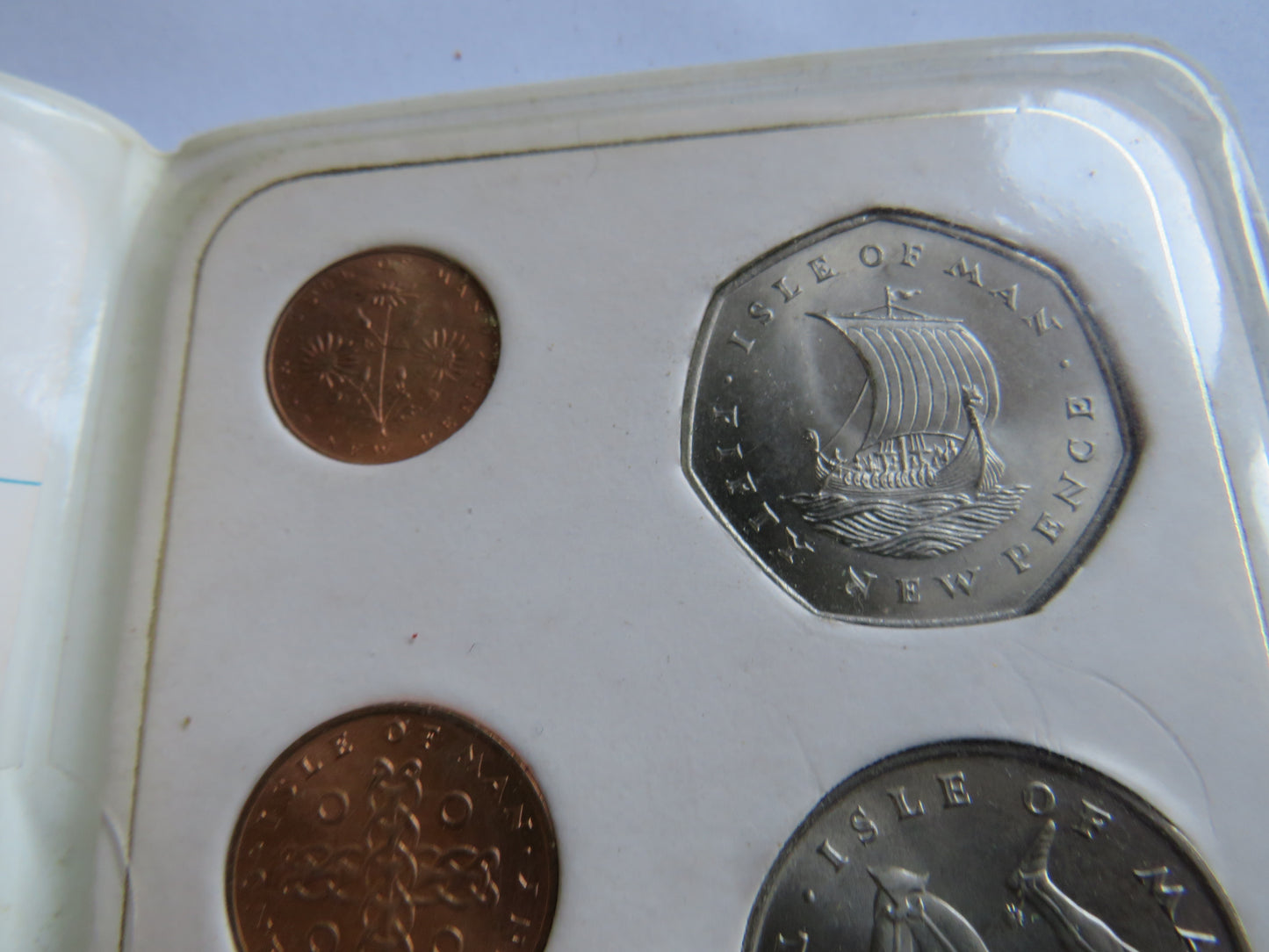 1971 Isle of Man Decimal Coin Set Inc Viking Longboat 50p