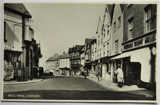 Vintage Postcard of the Bull Ring, Ludlow, Salmon Series