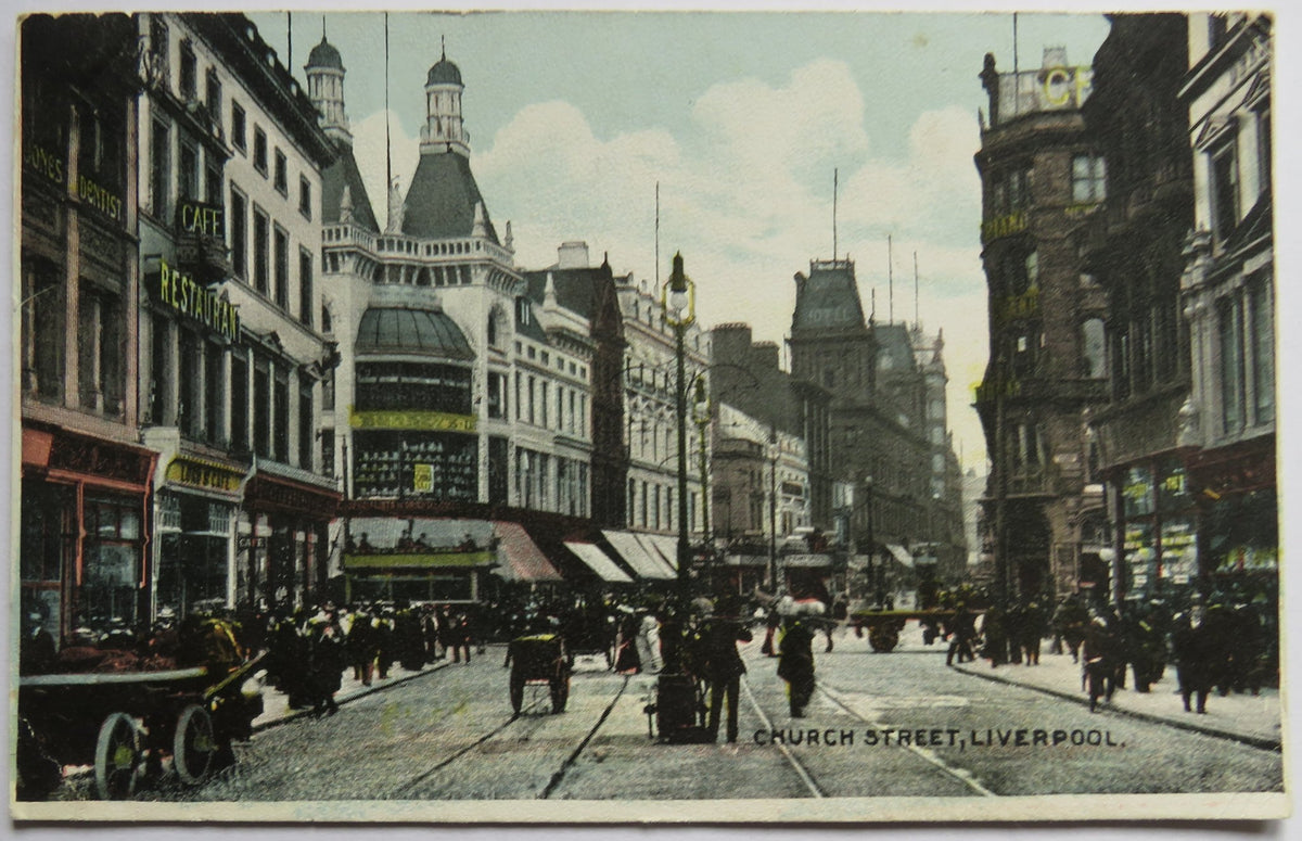 Vintage Postcard of Church Street, Liverpool, The Art Publishing Co