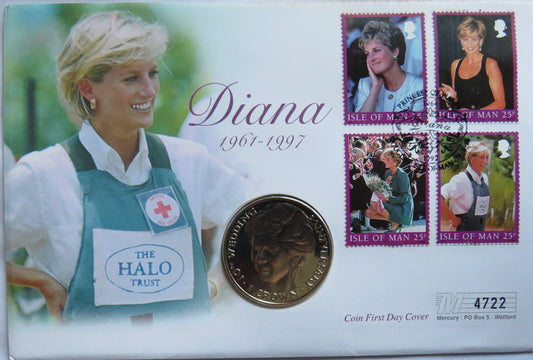 1991 Isle of Man One Crown Coin Diana 10th Wedding Anniversary