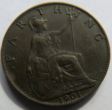 Load image into Gallery viewer, 1901 Queen Victoria Farthing Coin - Great Britain
