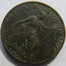 Load image into Gallery viewer, 1901 Queen Victoria Farthing Coin - Great Britain
