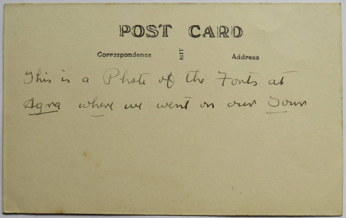 Vintage Postcard of Red Fort Delhi Gate Agra, India