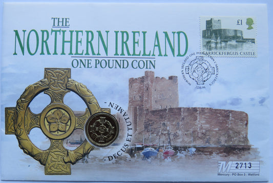 1996 The Northern Ireland £1 One Pound Coin & Stamp Cover