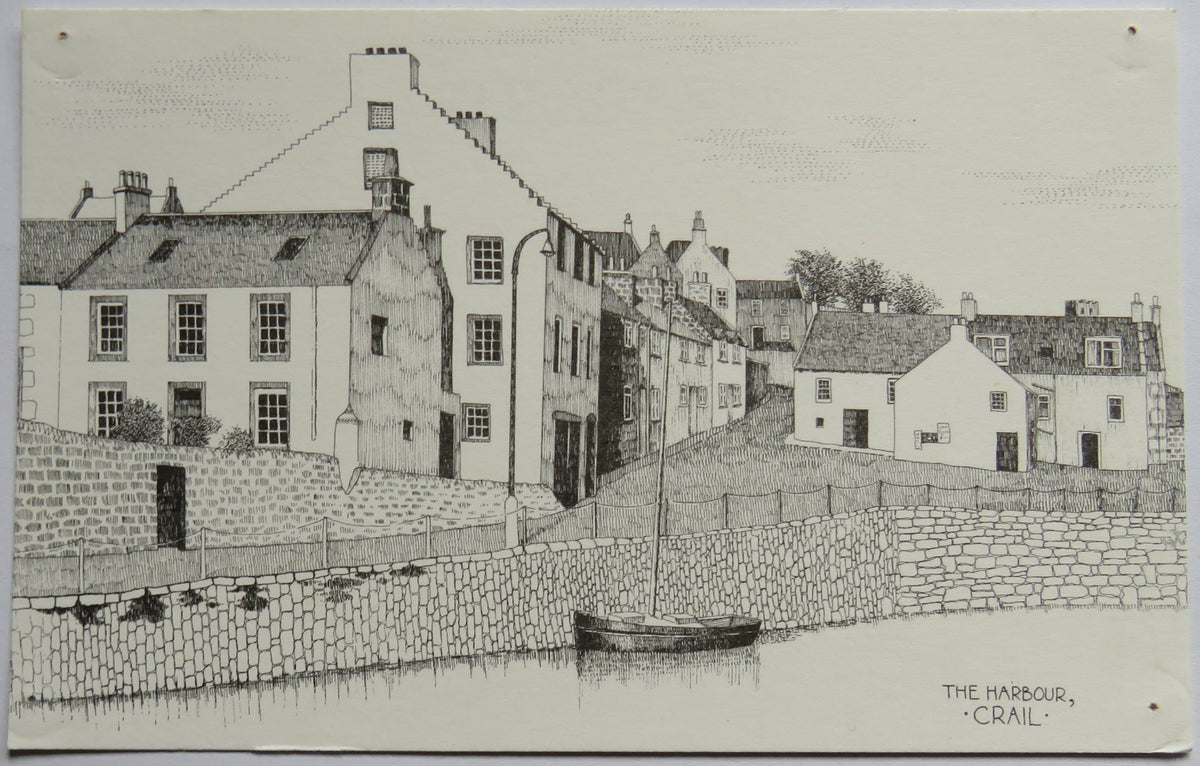 Vintage Postcard of The Harbour, Crail