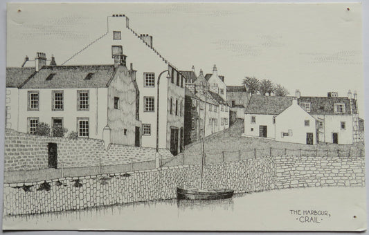 Vintage Postcard of The Harbour, Crail image 1