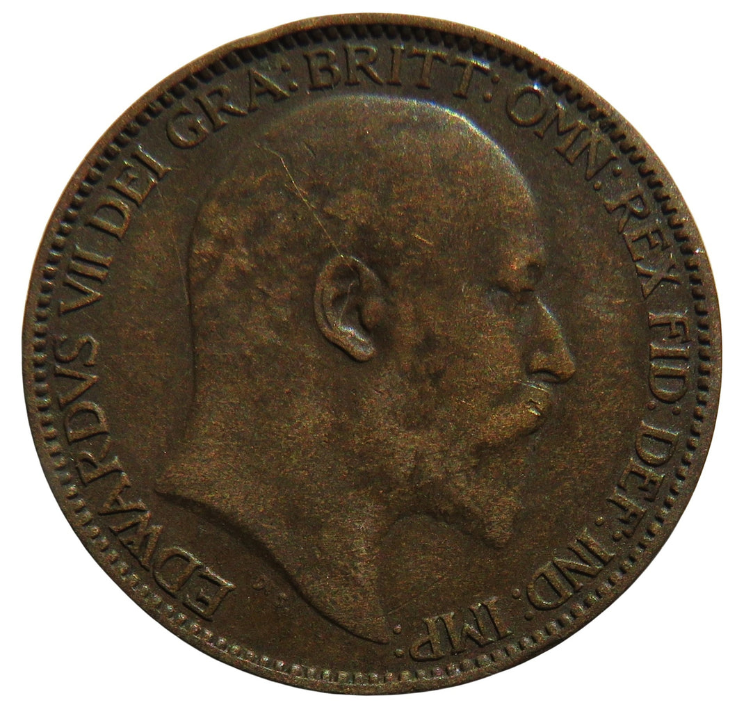 1907 King Edward VII Farthing Coin - Great Britain