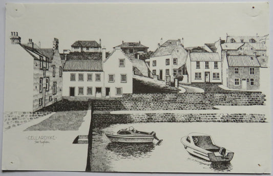 Vintage Postcard of Cellardyke by artist Sue Hughan image 1