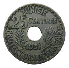 Load image into Gallery viewer, 1931 Tunisia 25 Centimes Coin
