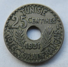 Load image into Gallery viewer, 1931 Tunisia 25 Centimes Coin
