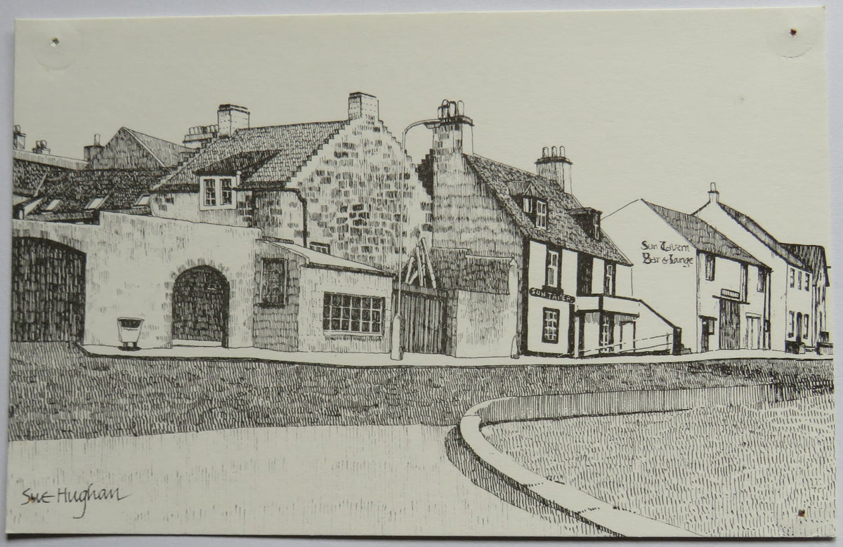 Vintage Postcard of Sun Tavern, Bar & Lounge, Fife, by Artist Sue Hughan