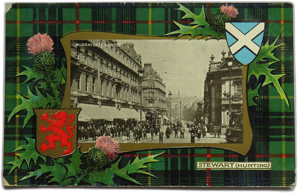 Vintage Postcard of Murraygate, Dundee with Stewart (Hunting) Pattern Frame, 1910