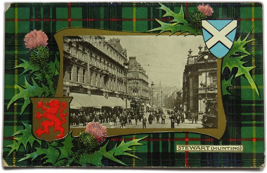 Vintage Postcard of Murraygate, Dundee with Stewart (Hunting) Pattern Frame, 1910 image 1