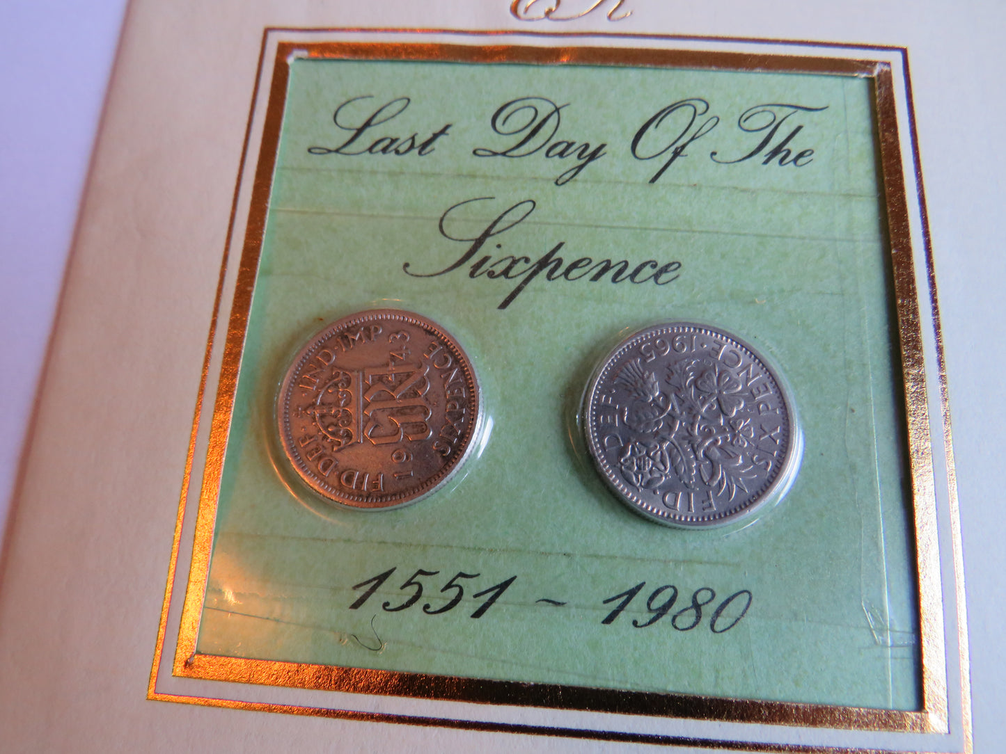 "The Last Day of the Sixpence" Commemorative Coin & Stamp Cover Dated 1980