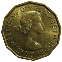 Load image into Gallery viewer, 1959 Queen Elizabeth II Brass Threepence Coin In High Grade
