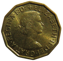 Load image into Gallery viewer, 1960 Queen Elizabeth II Brass Threepence Coin In High Grade
