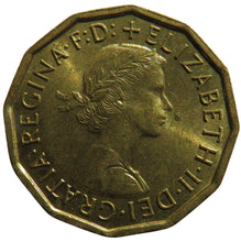 Load image into Gallery viewer, 1961 Queen Elizabeth II Brass Threepence Coin In High Grade
