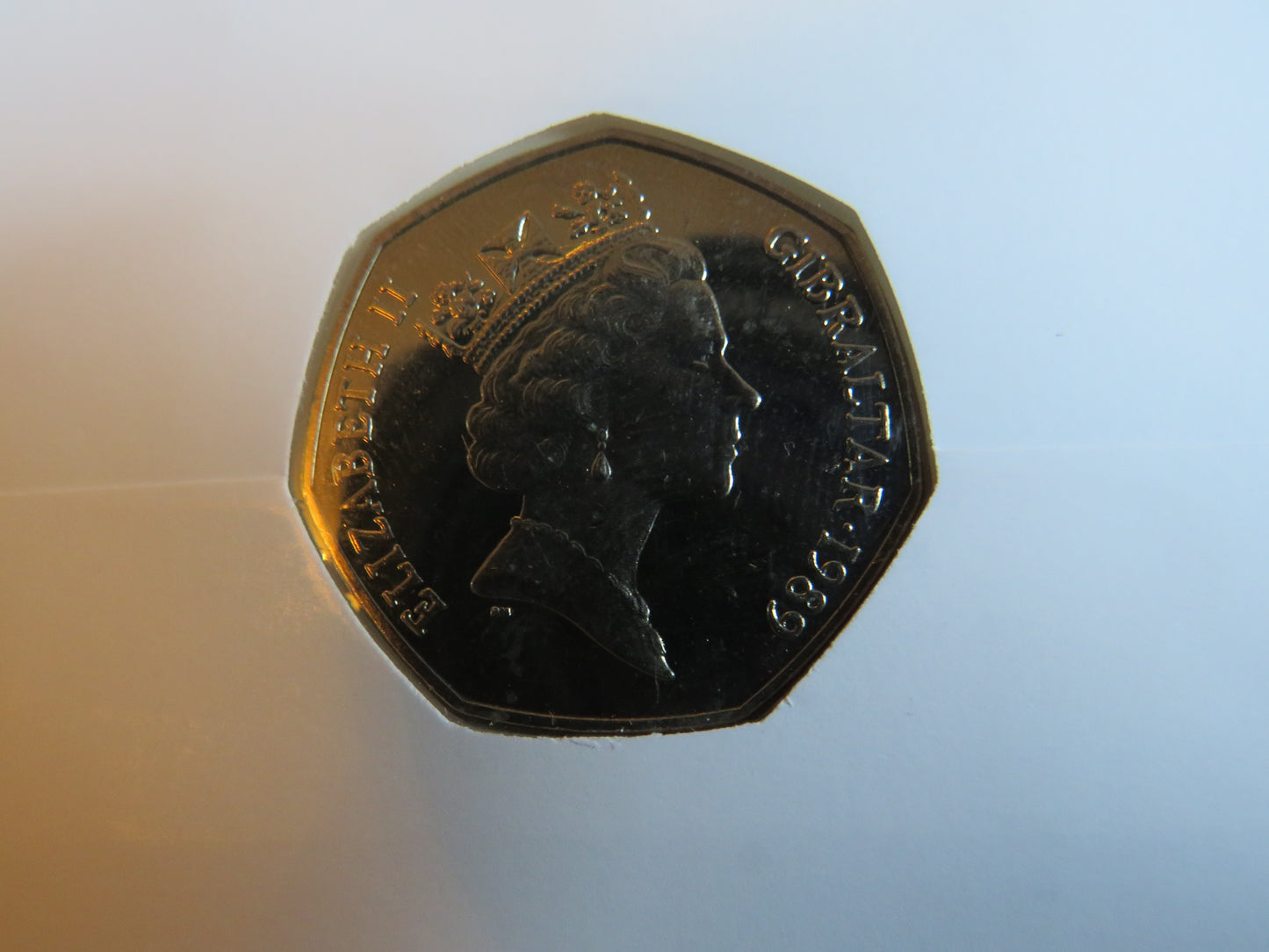 Christmas 1989 Gibraltar 50p Fifty Pence Coin Cover