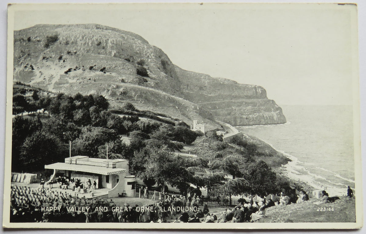 Vintage Postcard of Happy Valley and Great Orme, Llandudno, Valentine's Series