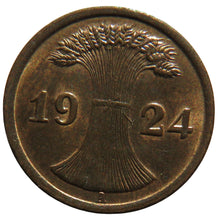 Load image into Gallery viewer, 1924-A Germany - Weimar Republic 2 Reichspfennig Coin
