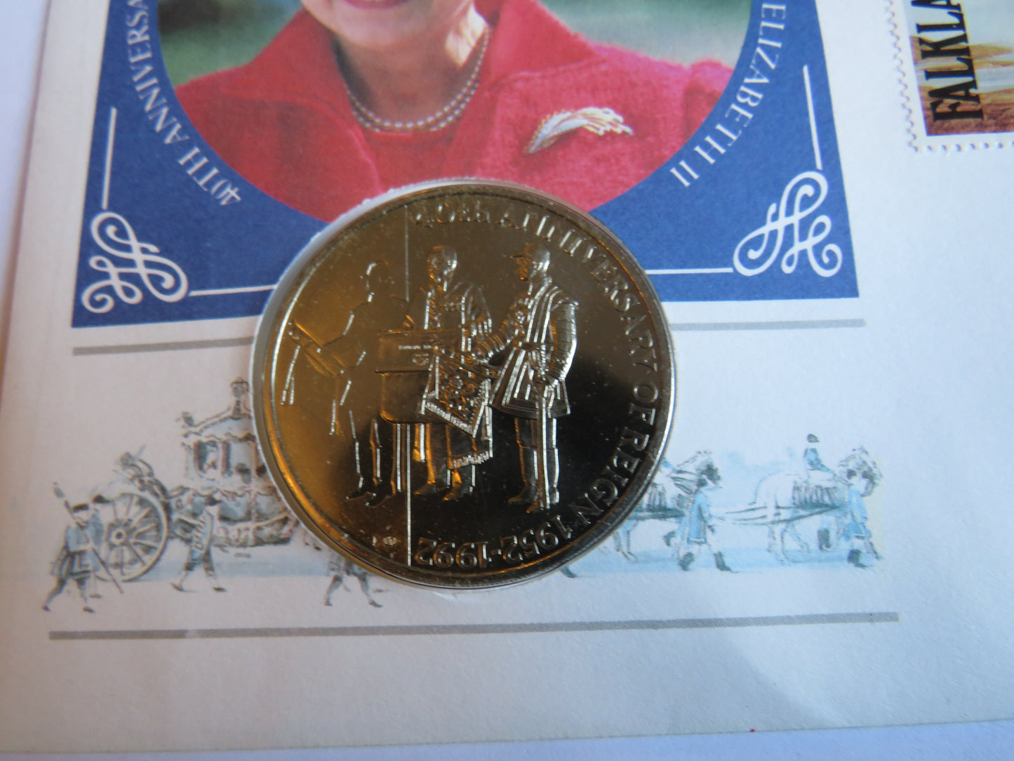 1952-1992 Falkland Islands 50p Coin - 40th Anniversary of Reign